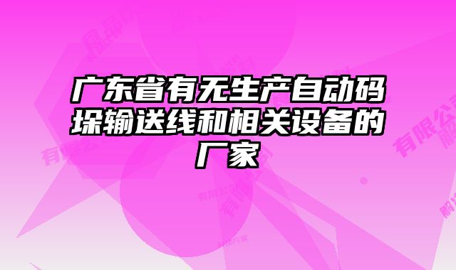 廣東省有無生產(chǎn)自動(dòng)碼垛輸送線和相關(guān)設(shè)備的廠家