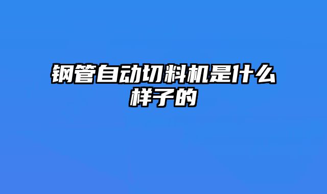 鋼管自動切料機是什么樣子的