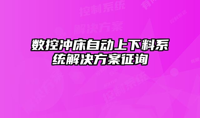 數(shù)控沖床自動上下料系統(tǒng)解決方案征詢