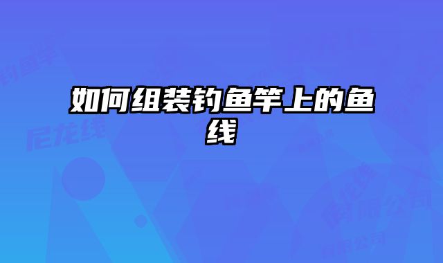 如何組裝釣魚竿上的魚線